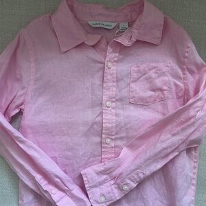 Janie and Jack Linen Light Pink Casual Button-Down Shirt
